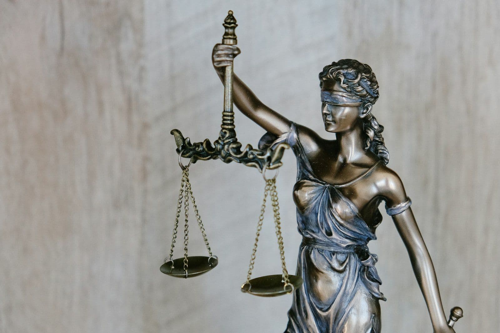A statue of Lady Justice holding scales